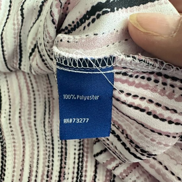 Sleeveless Apt. 9 Striped High-Neck Blouse Top Pink/Black/White M - Picture 4 of 8